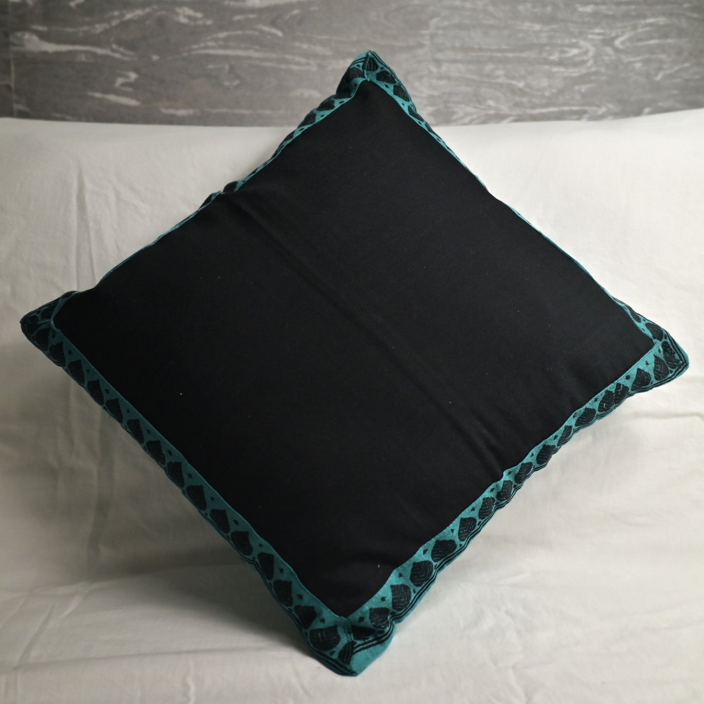 Green & Black Cushion Cover Set with Runner