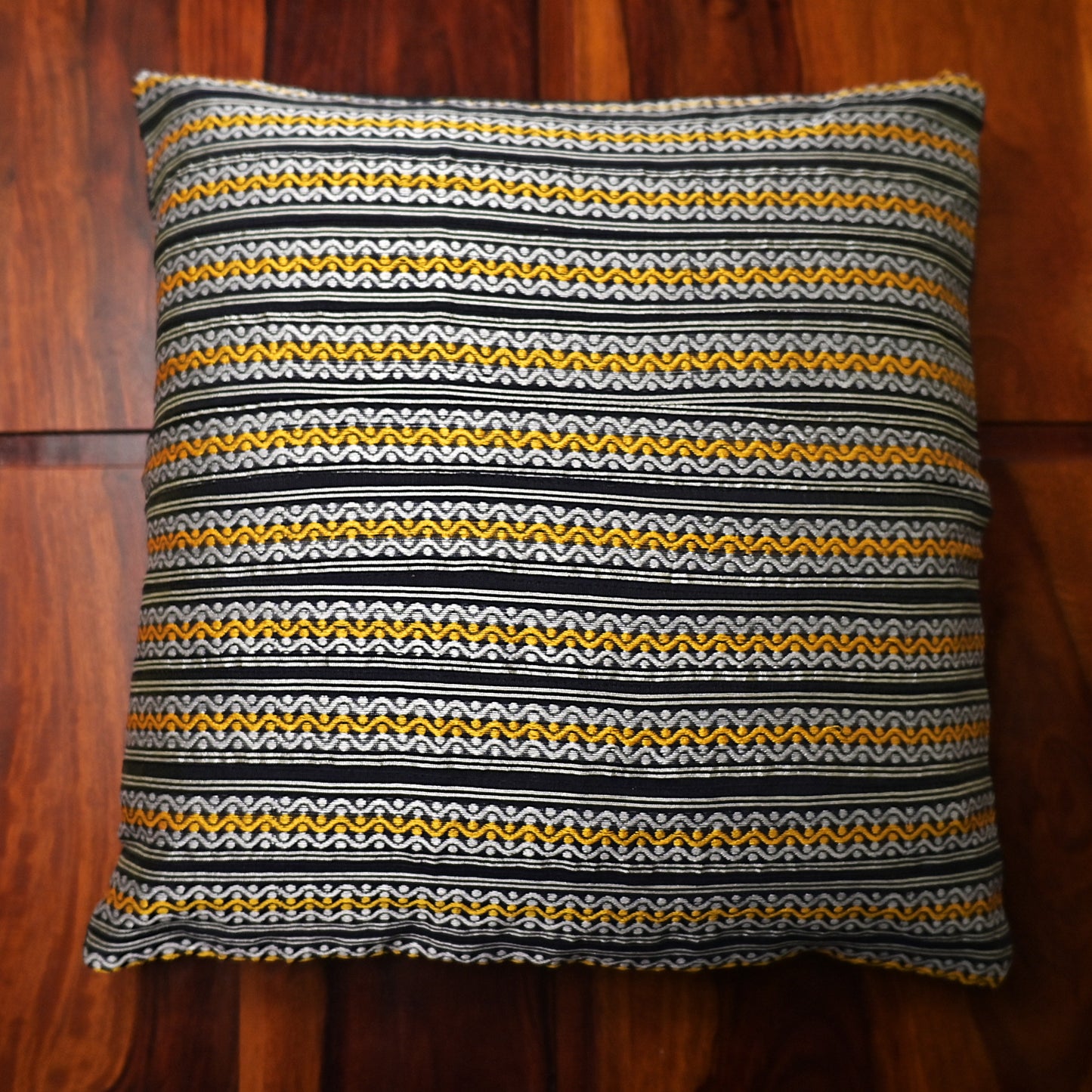 Dark Blue with Gold & Silver Cushion Cover Set with Runner