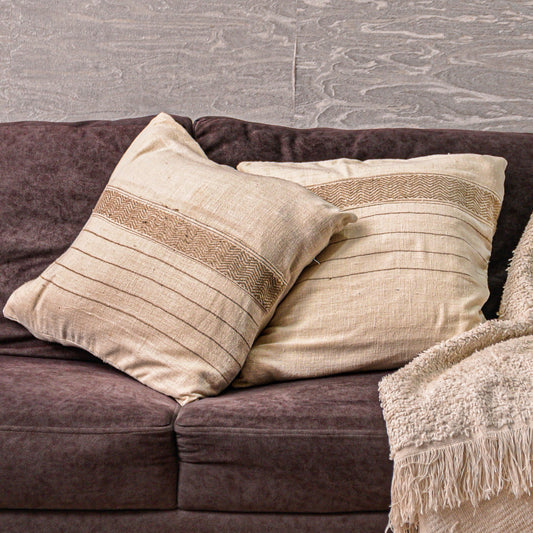 Beige & Brown Cushion Cover